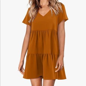 Tunic Dress V Neck Casual Loose Flowy